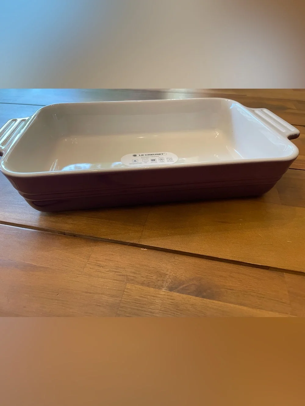 Le Creuset stoneware baking dish in fig